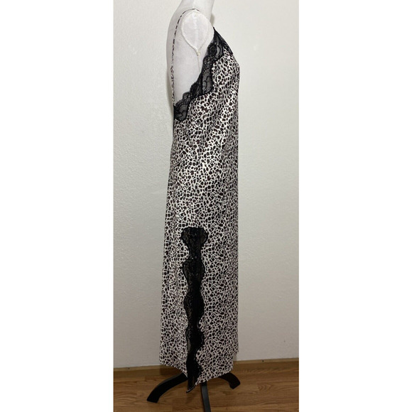 NWT Linda Hartman Intimates Size 8 Animal Print Black Lace Maxi Nightgown - Picture 4 of 8